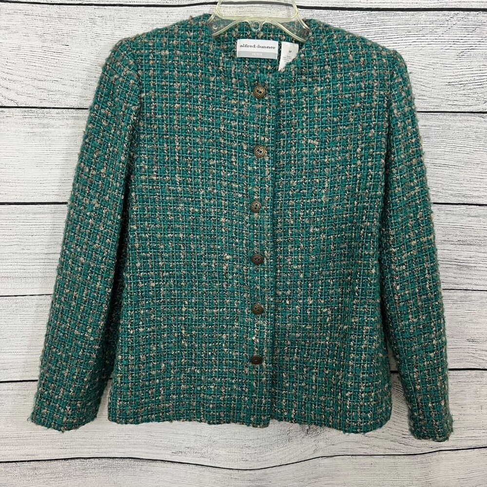 Alfred Dunner Tweed Button-Up Jacket, Size 6P